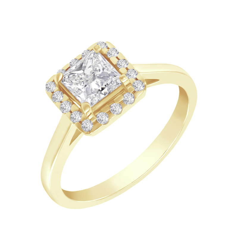 Zásnubný prsteň s princess diamantom Radeby