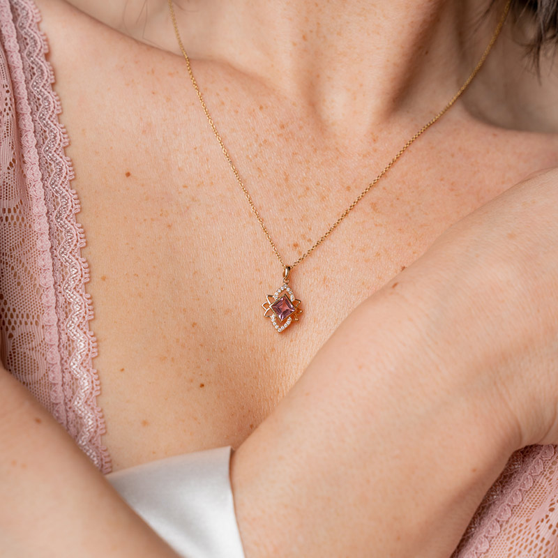 Turmalínový náhrdelník s diamantmi Jeffre 118307