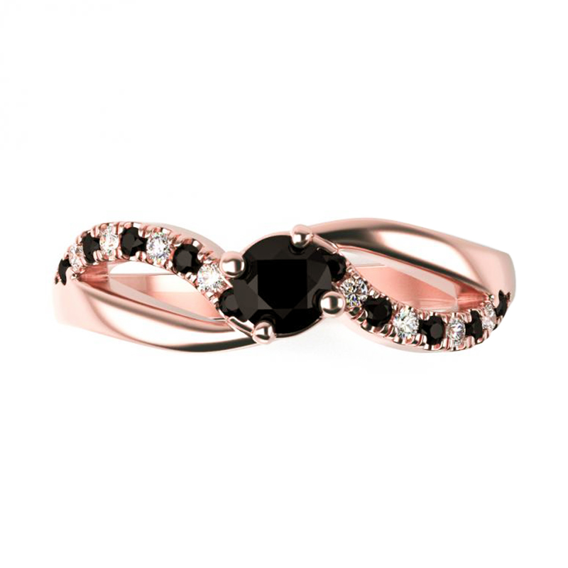 Zásnubný prsteň s čiernymi diamantmi Damica 119337