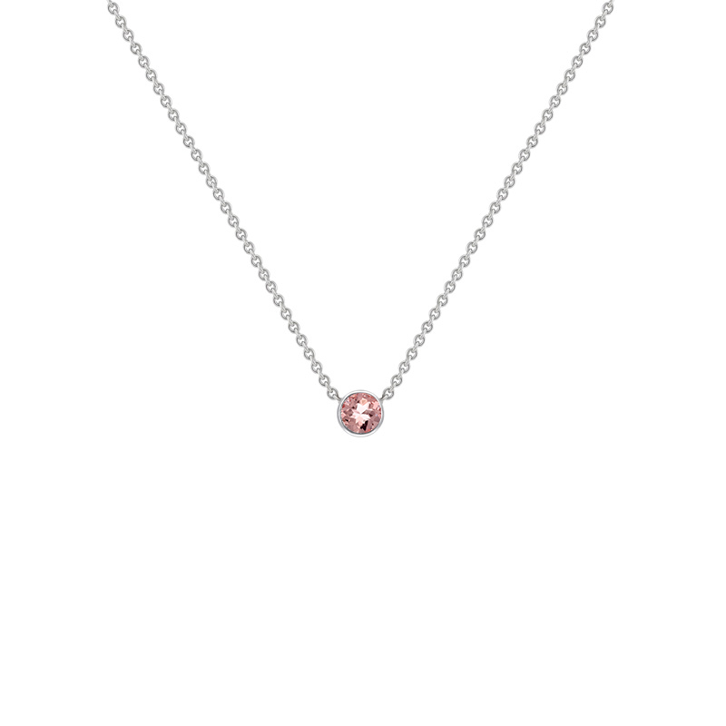 Strieborný minimalistický náhrdelník s morganitom Vieny 122207