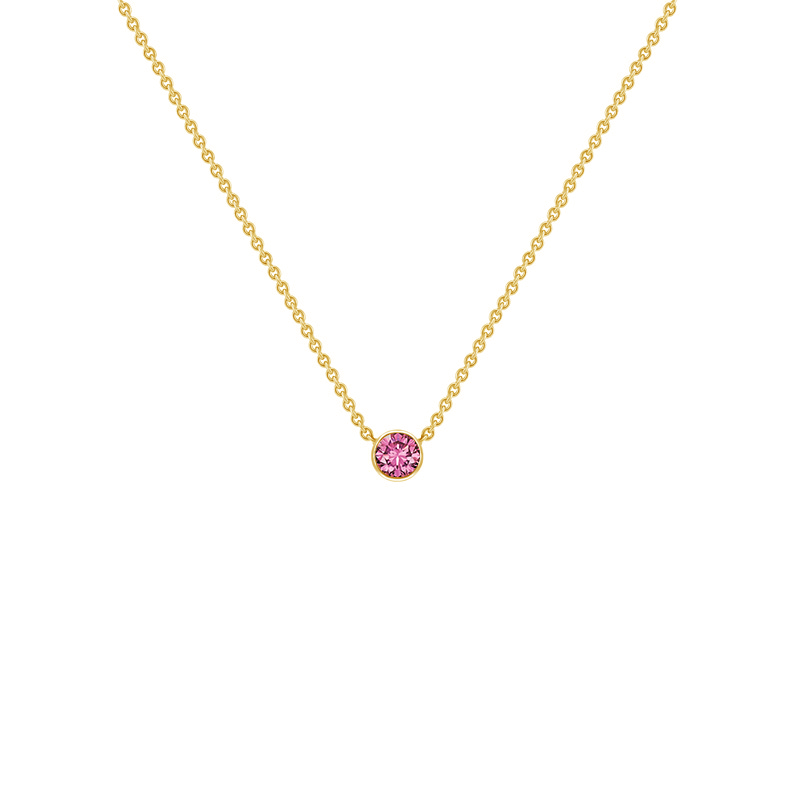 Strieborný minimalistický náhrdelník s ružovým zafírom Vieny 122217