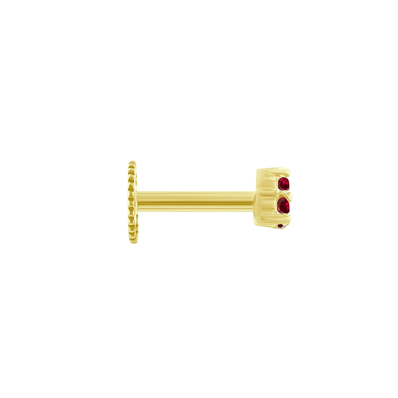 Zlatá piercing náušnica s rubínmi Rossi 124307