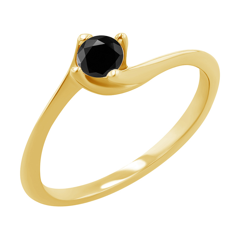 Zásnubný prsteň s čiernym diamantom Hariti 124967