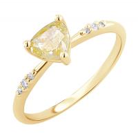 Zlatý zásnubný prsteň so žltým diamantom Alona