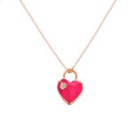 Ružový keramický prívesok v tvare srdca s diamantom Cristina