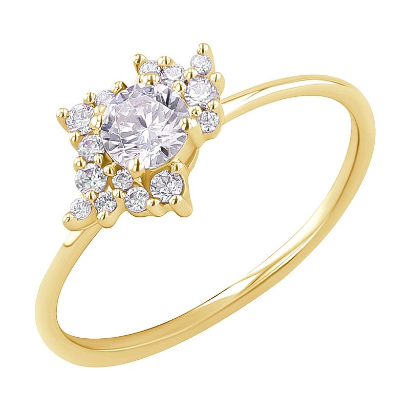 Atypický cluster zásnubný prsteň s lab-grown diamantmi Loreine