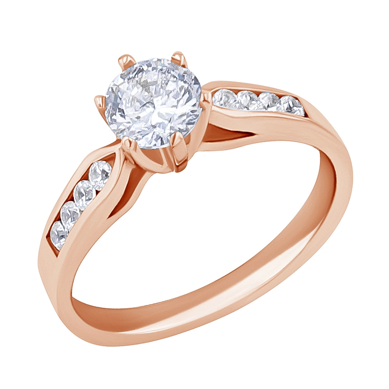 Zásnubný prsteň s moissanitom a diamantmi Cletia 129467