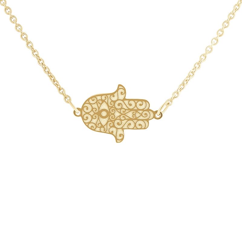 Strieborný joga náhrdelník so symbolom Hamsa 133087