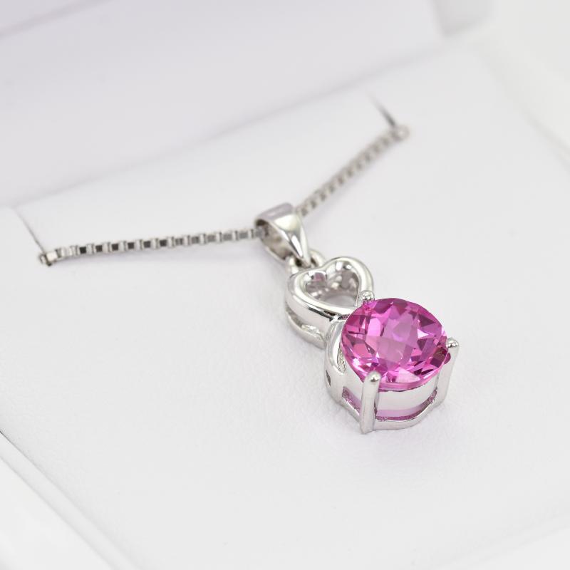 Sladký náhrdelník s ružovým zafírom Kessie 13607