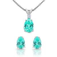 Kolekcia šperkov s pear lab-grown paraiba turmalínom Keyton