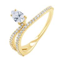 Atypický zásnubný prsteň s lab-grown diamantmi Finie
