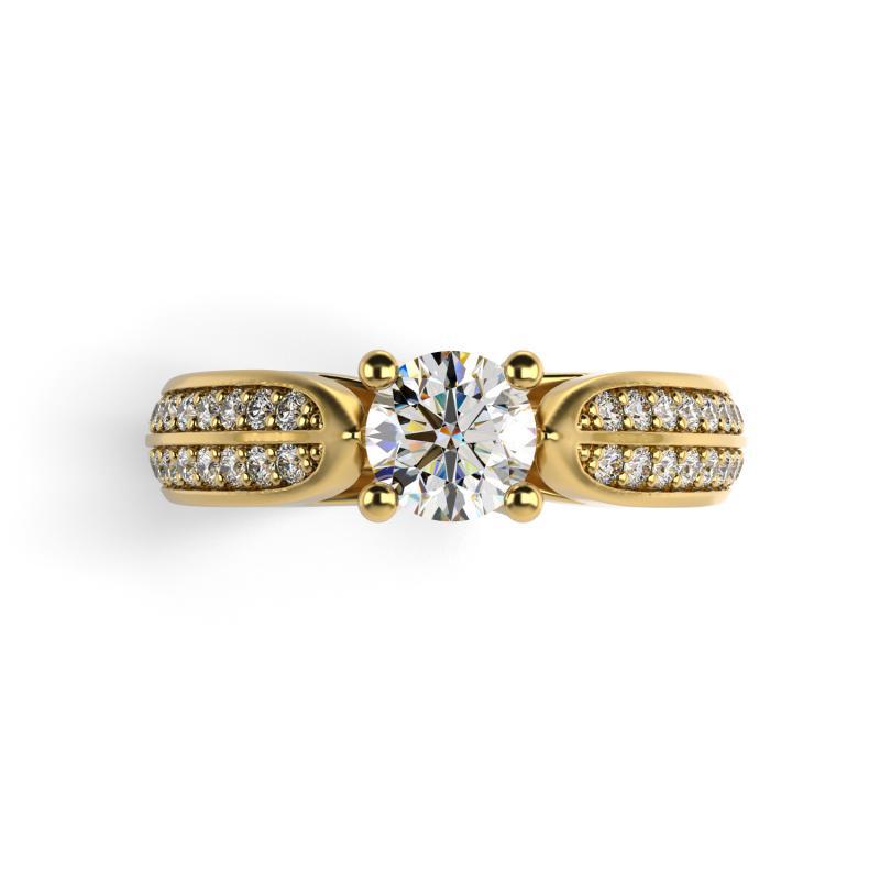 Zlatý prsteň s diamantmi 15757
