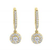 Zlaté kruhové náušnice s 0.13ct prírodným diamantom Madhu