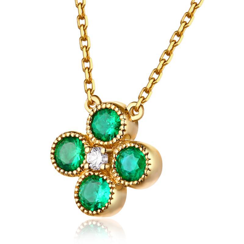 Zlatý smaragdový náhrdelník 16817