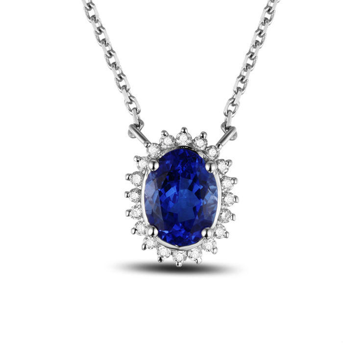 Diamantový náhrdelník s tanzanitom