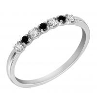 Platinový eternity prsteň s čiernymi a bielymi diamantmi Cristena
