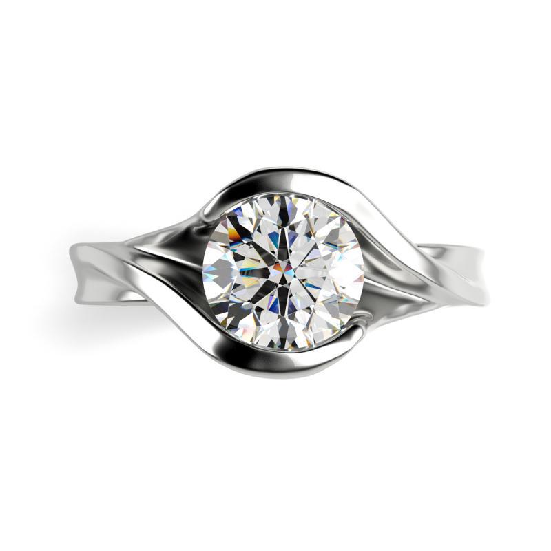 Platinový prsteň s diamantom 24047