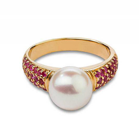 Zlatý prsteň s perlou Dyva 24687