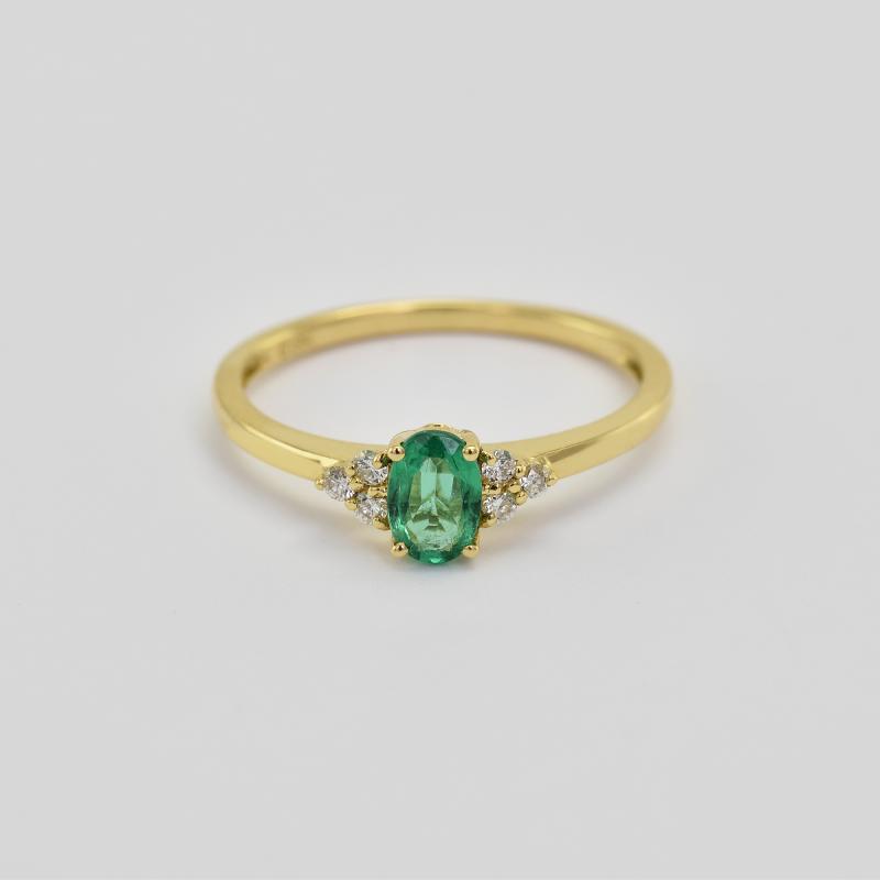 Zlatý smaragdový prsteň 25637