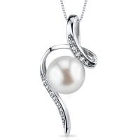 Strieborný náhrdelník s perlou a zirkónmi Bertha