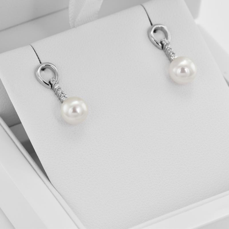 Elegantné perlové náušnice 27067