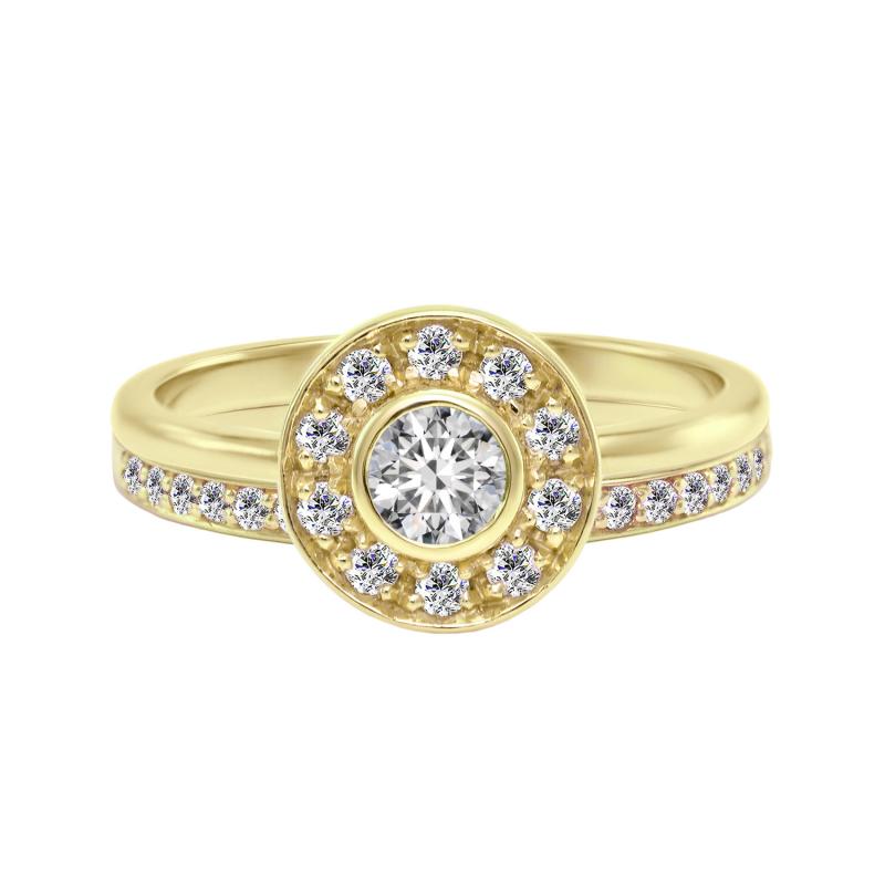 Set žltých prsteňov s diamantom