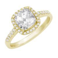 Zlatý zásnubný prsteň s topásmi a diamantmi Bahari