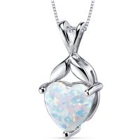 Strieborný náhrdelník s opálovým srdcom Sayer