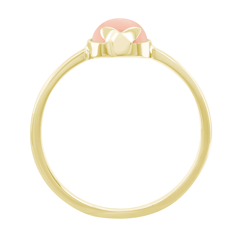 Zlatý prsten s cabochon koralom 40587