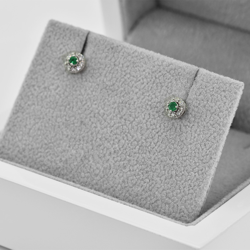 Smaragdové náušnice s diamantmi Kelsie 41817