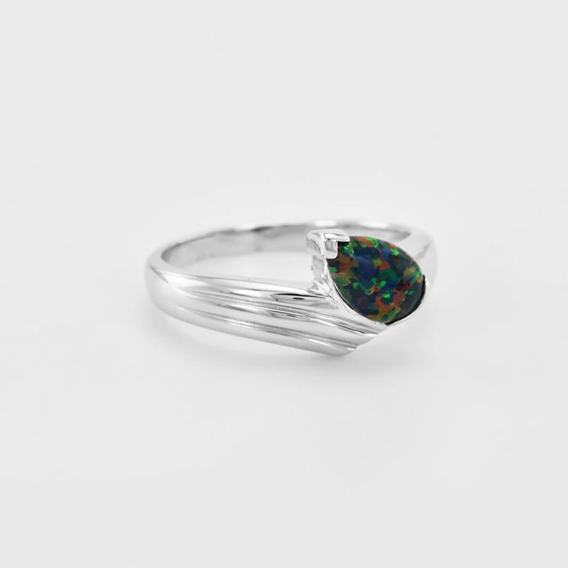 Strieborný prsteň s čiernym opálom Avane 42607