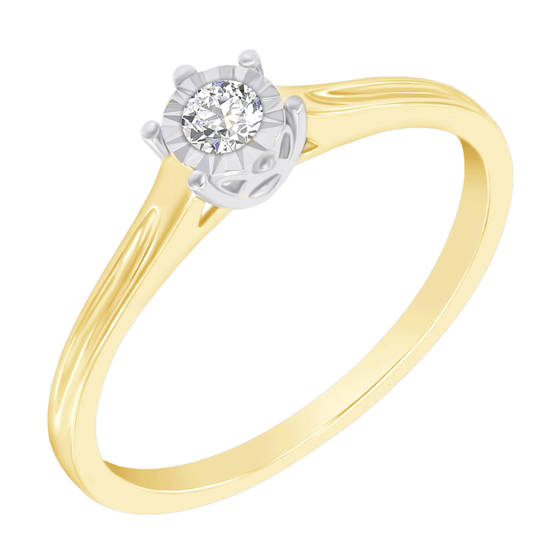 Zlatý zásnubný prsteň s diamantem