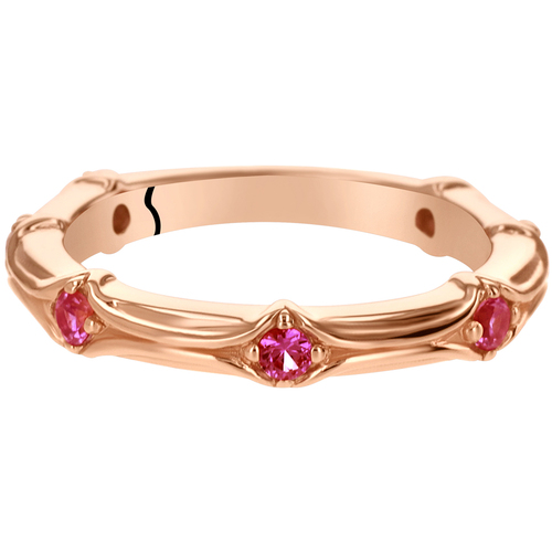 Strieborný eternity prsteň s ružovými zafírmi 44677