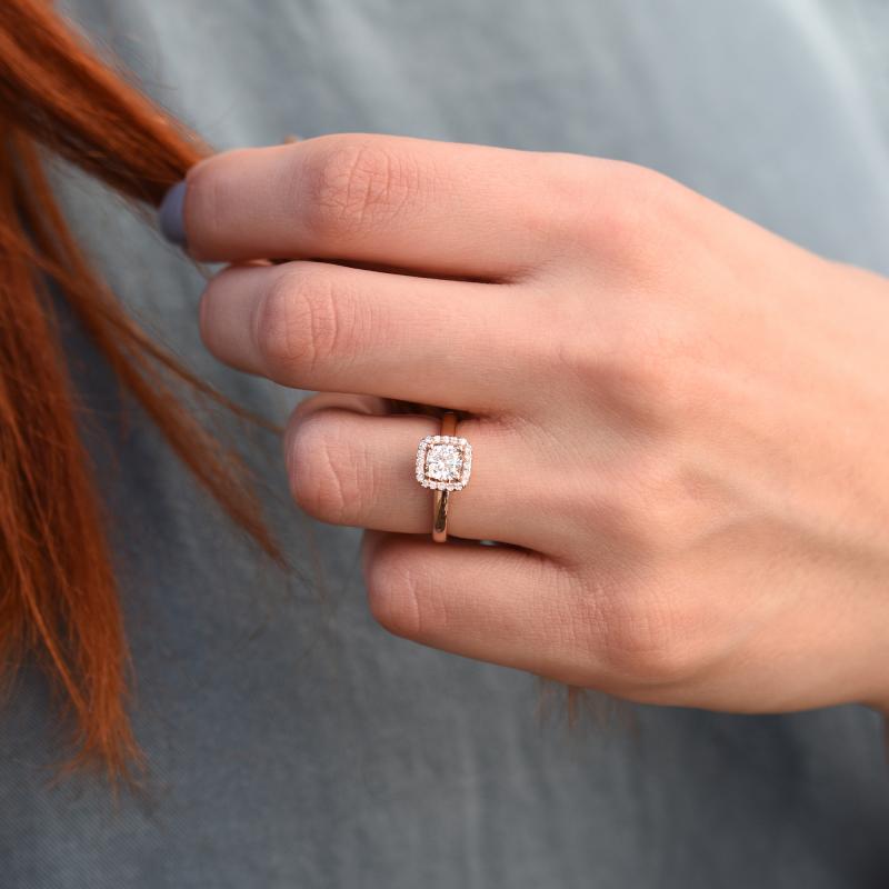 Prsteň s bielymi diamantmi 46057