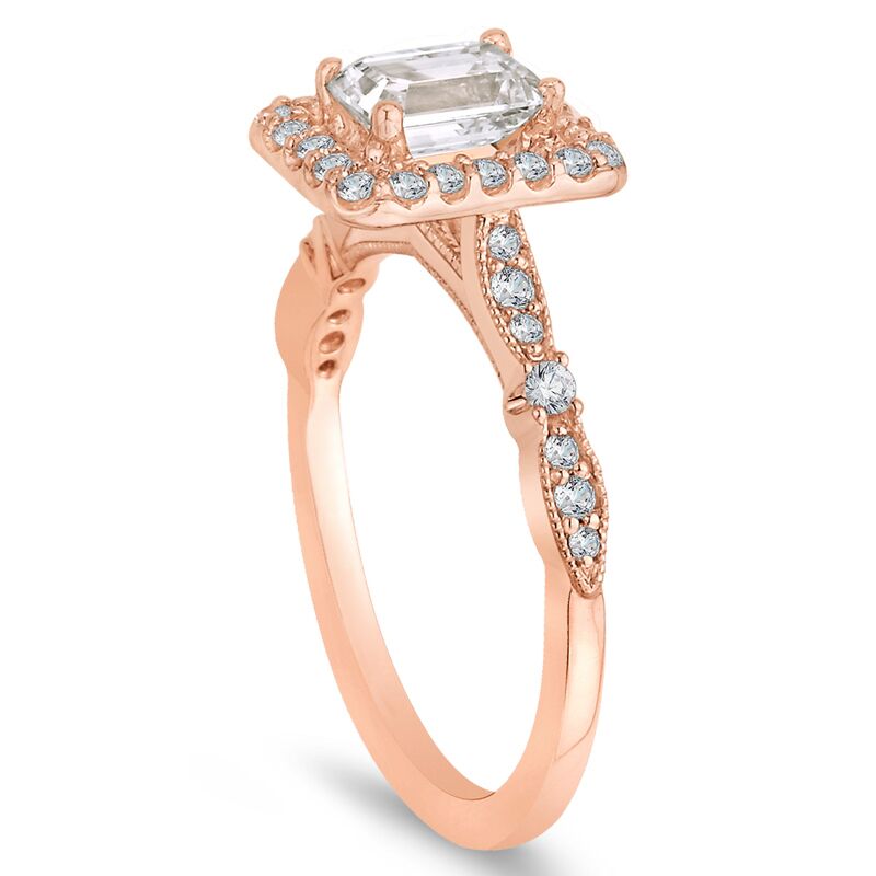 Zlatý zásnubný prsteň s diamantmi v halo štýle 46267