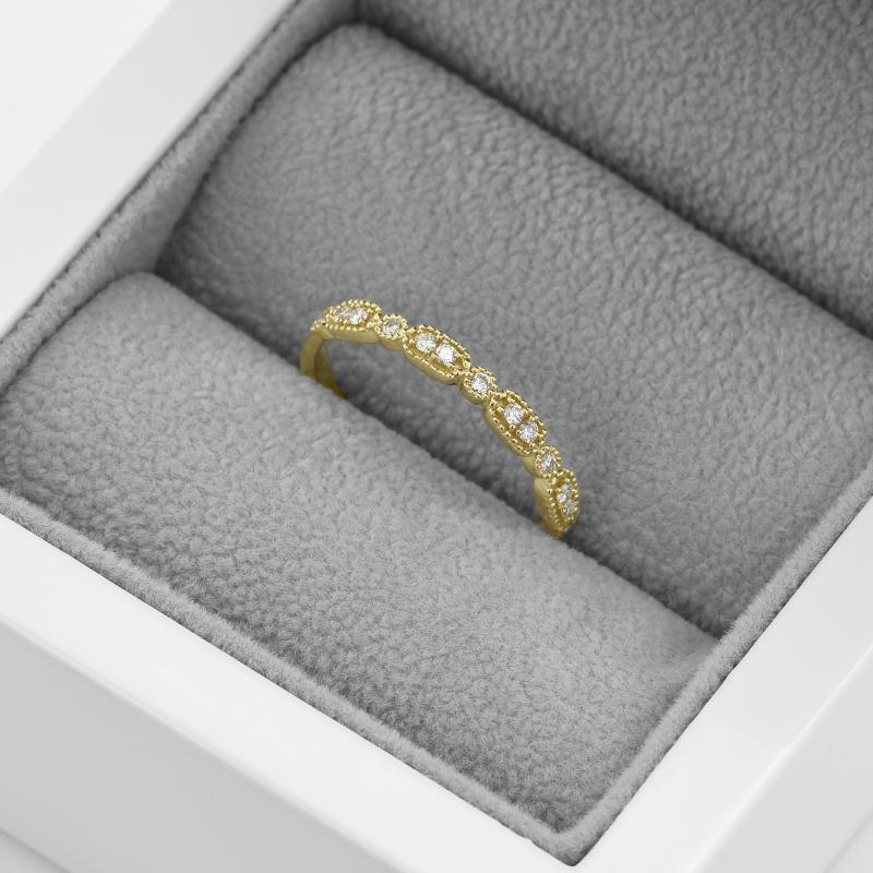 Prsteň s diamantmi zo žltého zlata 46937