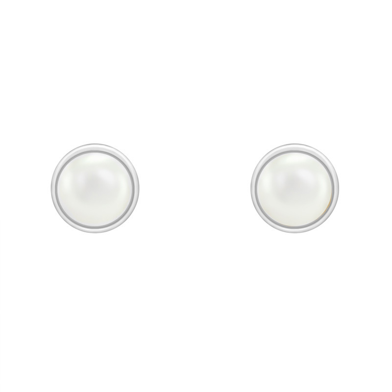 Minimalistické perlové náušnice zo 14k bieleho zlata Bulbi