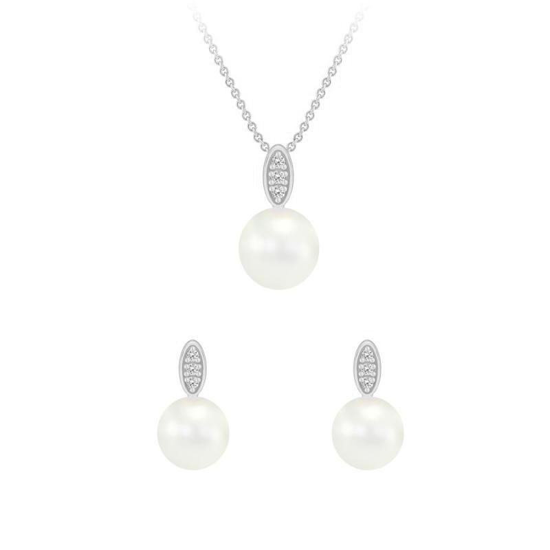 Romantická kolekcia s perlami a diamantmi 50237