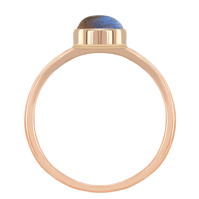 Minimalistický prsteň s labradoritom z ružového zlata