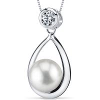Strieborný perlový náhrdelník so zirkónom Gwynne