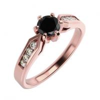 Zásnubný prsteň s čiernym diamantom Cletia