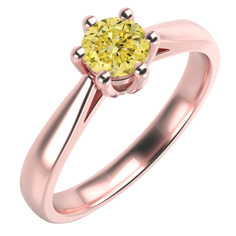 Prsteň zo žltým diamantom Sanies 59517