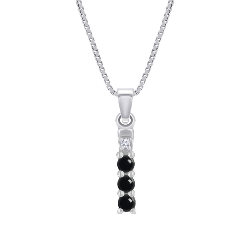 Jemný strieborný náhrdelník s čiernymi Onyx Anaya