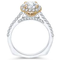 Zásnubný prsteň v halo štýle s cushion diamantom Eliann