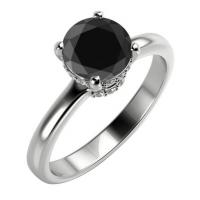 Platinový prsteň s čiernym a bielymi diamantmi Jeane