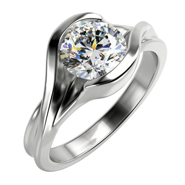 Platinový zásnubný prsteň s diamantom Carli