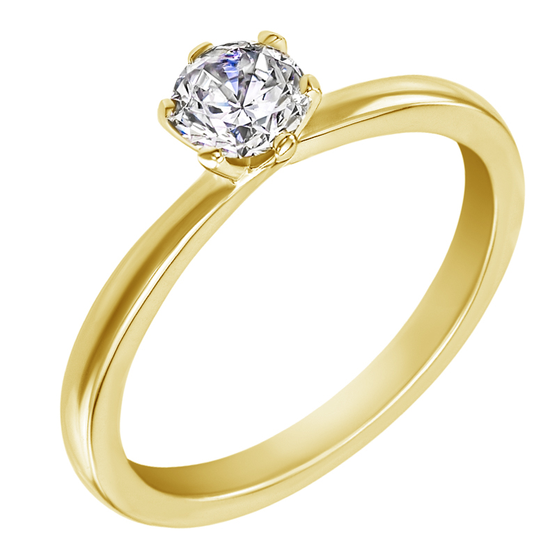 Prsteň s diamantom zo žltého zlata