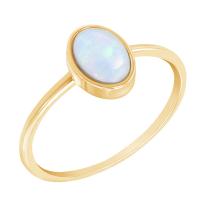 Zlatý minimalistický prsten s oválnym opálom Emiliana
