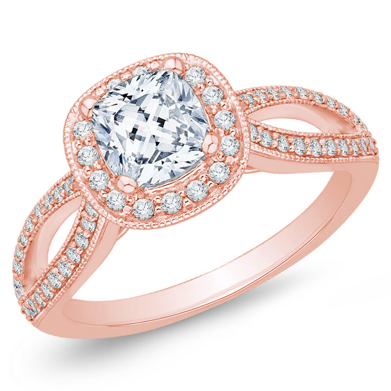 Diamantový zásnubný prsteň z ružového zlata 74437