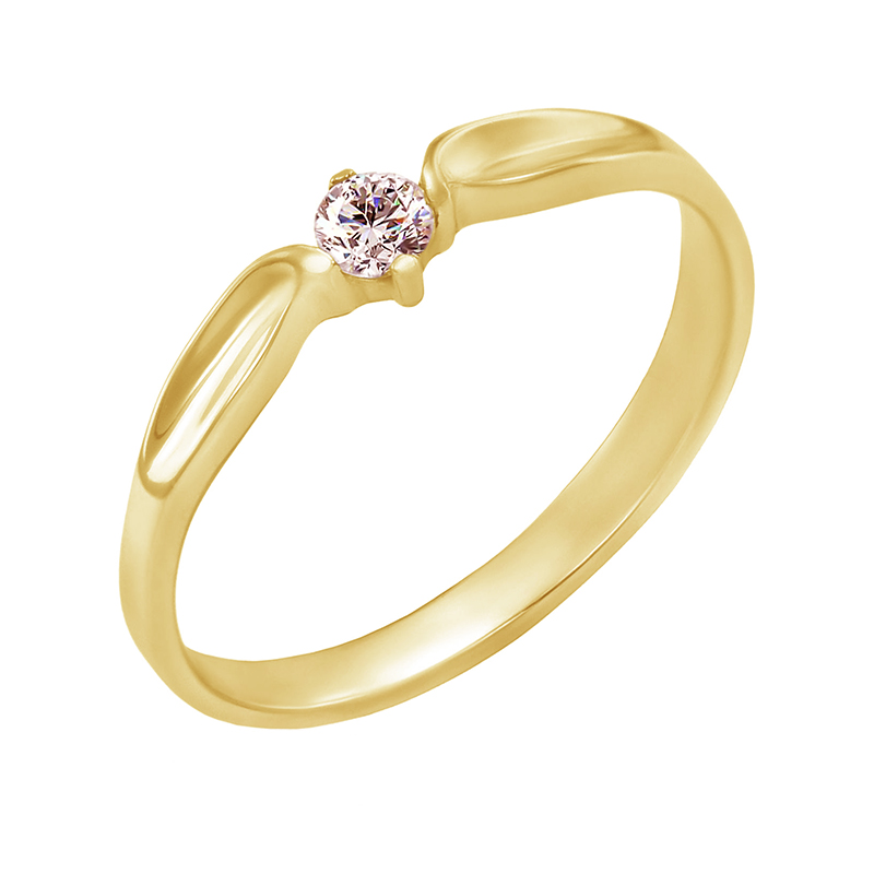 Zlatý zásnubný prsteň s morganitom 74937